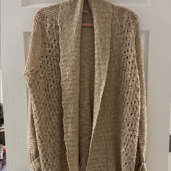 Roz & Ali Open Gold Shimmer Cardi - Picture 1 of 1